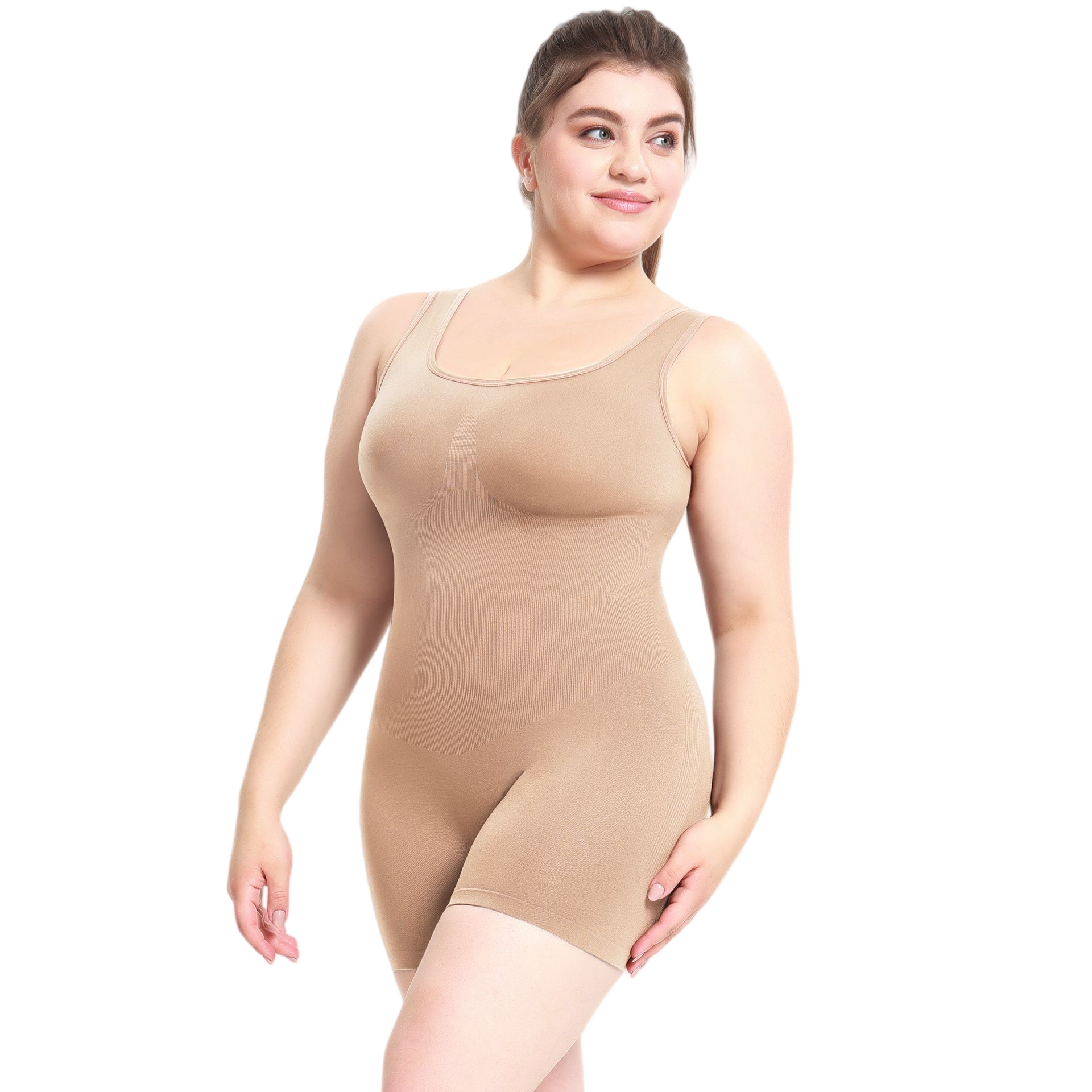 Womens Seamless Bodysuit - Sleeveless Body Shaper Romper Slimming Underwear